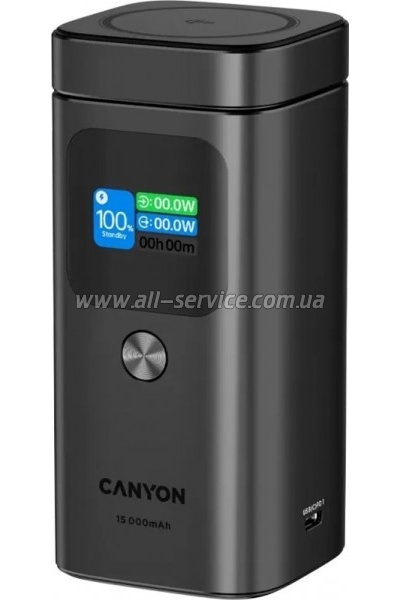 ������� ������������� Canyon 15000mAh OnPower 150 Qi2 magnetic Grey (CNS-CPB150DG)