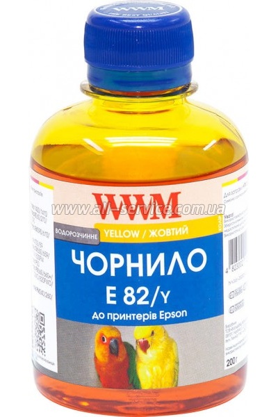 Чернила WWM 200г Epson Stylus Photo R270/ R390/ R1400/ RX590 Yellow (E82/Y) Чернила WWM 200г Epson Stylus Photo R270/ R390/ R1400/ RX590 Yellow (E82/Y)