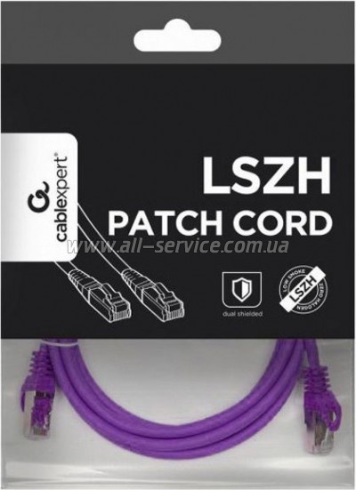 ����-���� 1� S/FTP Cat 6A CU LSZH violet Cablexpert (PP6A-LSZHCU-V-1M)