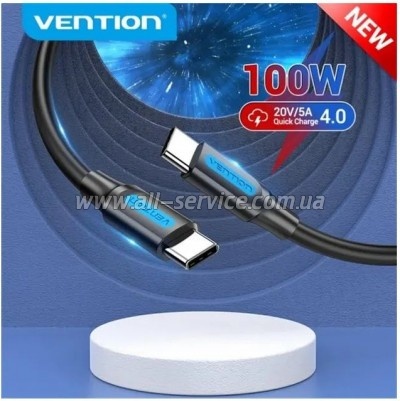 ���� ������ USB-C to USB-C 1.5m 5A black Vention (COTBG)