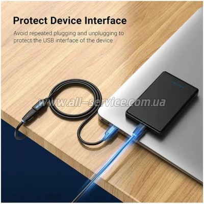 ���� ������ USB 2.0 AM/AF 2.0m black Vention (CBHBH)