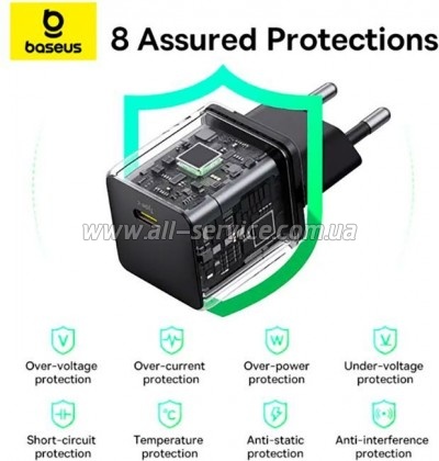 �������� ������� Baseus Palm 1C 20W + Cable 1.0m Type-C 60W black (P10111602113-01)