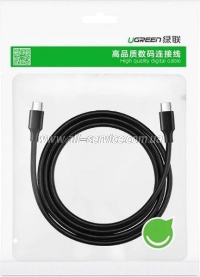 ���� ������ USB-C to USB-C 0.5m US286 3A Black Ugreen (50996)