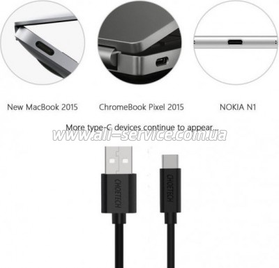 ���� ������ USB 2.0 AM to USB-C 1.0m Choetech (AC0002)