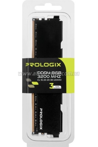     DDR4 8GB 3200 MHz Black Prologix (PRO8GB3200B4)