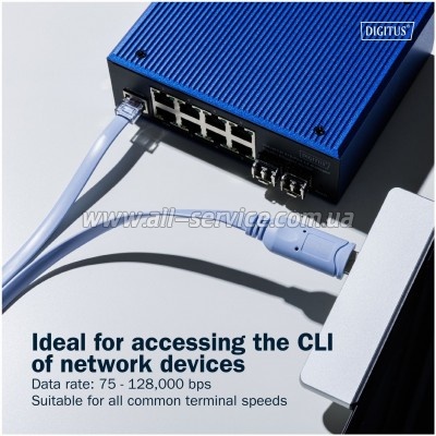 ���� ������ USB AM to RJ45 Ethernet 1.8m FT232RNL black Digitus (DA-70173)