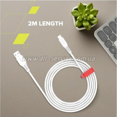 ���� ������ USB 2.0 AM to USB-C 2.0m 18W TPE white Canyon (CNS-AC18SC20W)