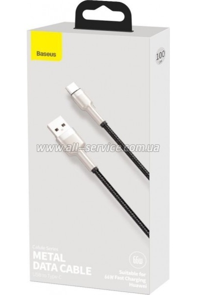 ���� ������ USB 2.0 AM to USB-C 1.0m Cafule Metal 66W black Baseus (CAKF000101)