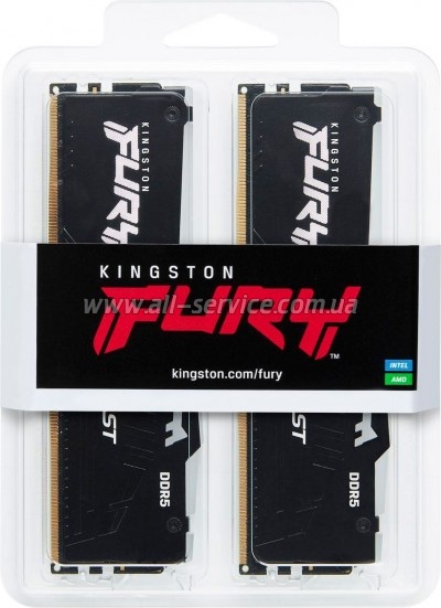     DDR5 64GB (2x32GB) 6000 MHz Beast RGB Kingston Fury (ex.HyperX) (KF560C30BBAK2-64)
