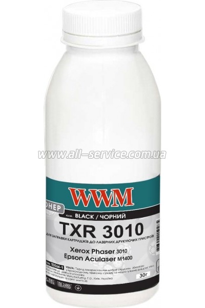 Тонер WWM TXR 3010 Xerox Phaser 3010/ Epson M1400 бутль 30г (TDE64-1) Тонер WWM TXR 3010 Xerox Phaser 3010/ Epson M1400 бутль 30г (TDE64-1)