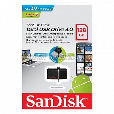  SanDisk 128GB USB 3.0 Ultra Dual Drive m3.0 OTG (SDDD3-128G-G46)