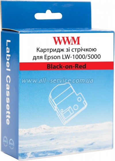�������� WWM Epson LW-1000/ 5000 36mm � 8m Black-on-Red (WWM-SC36R)