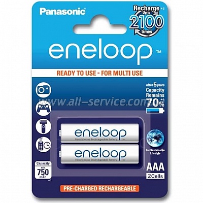  Panasonic Eneloop AAA NiMH 2BP 750mAh (BK-4MCCE/2BE)