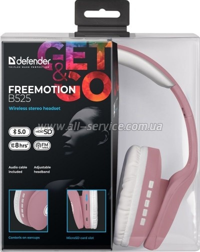 �������� Defender FreeMotion B525 Bluetooth Pink-White (63528)