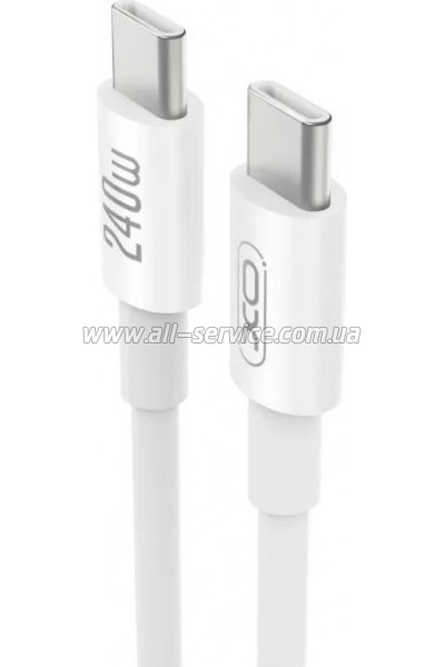 ���� ������ USB-C to USB-C 1.0m 240W white XO (XO-CB-240CC-WH)
