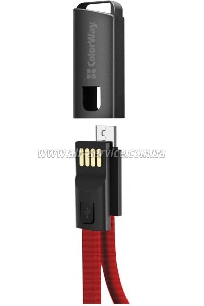 ���� ������ ColorWay USB 2.0 AM to Micro 5P 0.22m red (CW-CBUM022-RD)