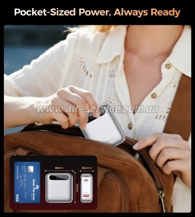 ������� ������������� Choetech 10000mAh 22.5W PD silver (B860-CCSL)
