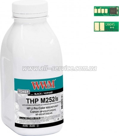 Тонер + чип WWM HP LJ Pro M252/ Canon 045 бутль 45г Black (045-CF400A-201Bk) Тонер + чип WWM HP LJ Pro M252/ Canon 045 бутль 45г Black (045-CF400A-201Bk)