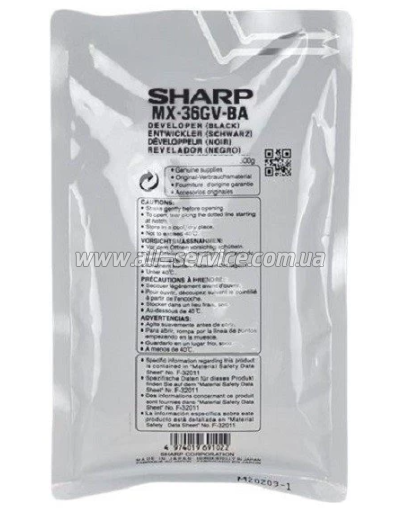 Девелопер Sharp MX-36GV-BA Sharp 10U/ 2310U/ 2610N/ 3110N/ 3610N (MX36GVBA) Девелопер Sharp MX-36GV-BA Sharp 10U/ 2310U/ 2610N/ 3110N/ 3610N (MX36GVBA)