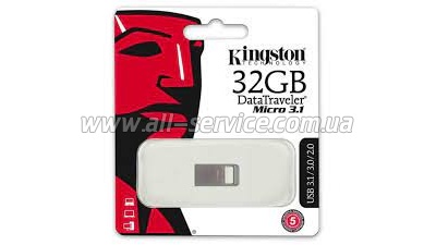  32GB Kingston DT Micro 3.1 Metal Silver (DTMC3/32GB)