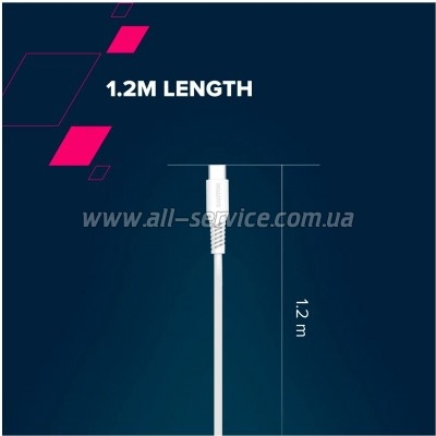 ���� ������ USB 2.0 AM to USB-C 1.2m 18W White Canyon (CNS-AC18SC12W)