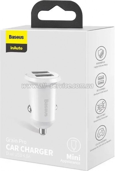 �������� ������� Baseus 2xUSB 24W Grain Pro (CCALLP-02)