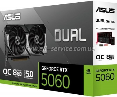  ASUS GeForce RTX5060 8Gb DUAL OC (DUAL-RTX5060-O8G)