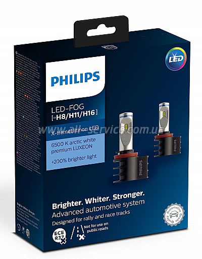   Philips H8/H11/H16 X-treme Ultion Led 6000K, 2 (12794UNIX2)