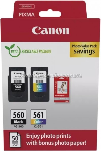   Canon PG-560 Black/ Canon CL-561 Color +  (3713C008)