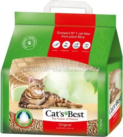 Наполнитель для туалета Cats Best Original Древесный комковочный 4.3 кг (10 л) (4002973302415) Наполнитель для туалета Cats Best Original Древесный комковочный 4.3 кг (10 л) (4002973302415)