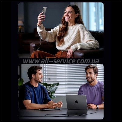 ���� ������ USB-C to USB-C 3.0m PD60W 3A braided L524 gray Ugreen (55776)