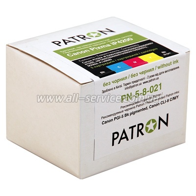 Перезаправляемый картридж CANON PIXMA iP4200 (Комплект 5 шт) (PN-5-8-021) PATRON Перезаправляемый картридж CANON PIXMA iP4200 (Комплект 5 шт) (PN-5-8-021) PATRON