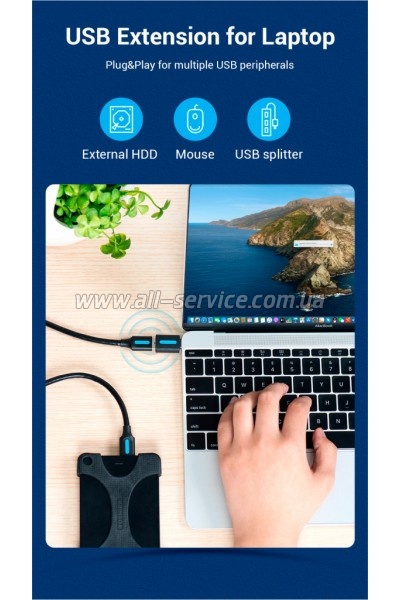 ������� OTG USB 2.0 AF to USB-C Vention (CDTB0)