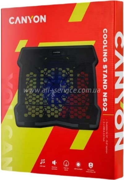    Canyon NS02, 10-15.6 laptop, single fan with 2x2.0 USB hub (CNE-HNS02)