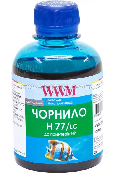Чернила WWM 200г HP C8719/С8721/С5016 Light Cyan (H77/LC) Чернила WWM 200г HP C8719/С8721/С5016 Light Cyan (H77/LC)