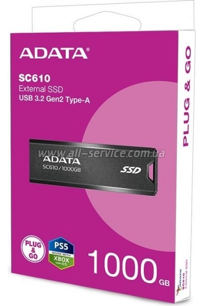  SSD USB 3.2 1TB SD610 ADATA (SC610-1000G-CBK/RD)