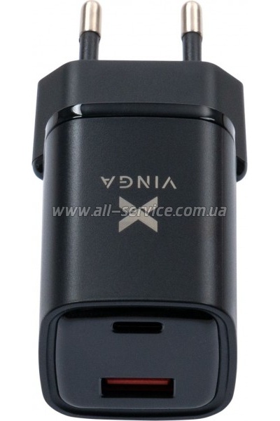 �������� ������� Vinga USB-C PD30W + USB-A QC30W Display 33W Max (VCR30ACDB)