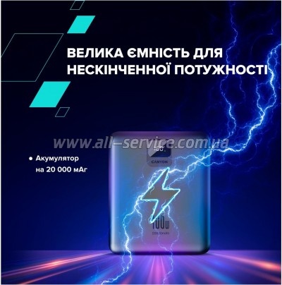   Canyon PB-2008 20000mAh PD/100W Q.C/3.0 (CNE-CPB2008DG)