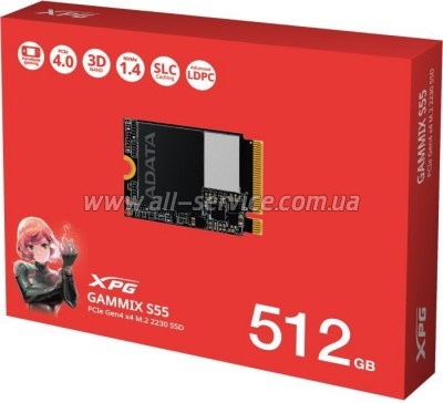  SSD M.2 2230 512GB GAMMIX S55 ADATA (SGAMMIXS55-512G-C)