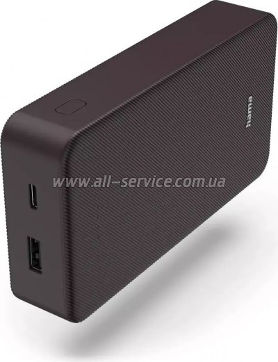  Hama 20000mAh, 15W/ 5V/ 3A, USB-C, USB-A, plum (00201715)