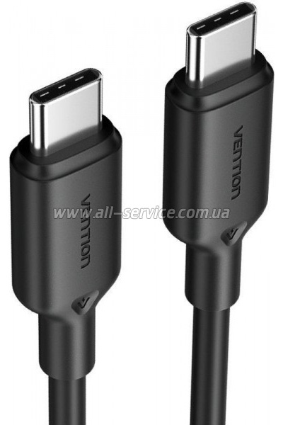 ���� ������ USB-C to USB-C 2.0m 5A aluminum black Vention (TRIBH)