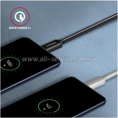 ���� ������ USB-C to USB-C 2.0m v3.2 Gen 1 PD 60W 3A black AXAGON (BUCM3-CM20AB)