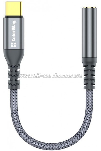 ������� USB-C to 3.5mm F 0.14m gray ColorWay (CW-AD-CJ)