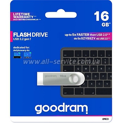  Goodram 16GB UNO3 Steel USB 3.2 (UNO3-0160S0R11)