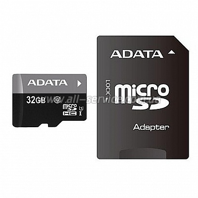   ADATA microSDHC 32GB UHS-I +  SD Class 10 (AUSDH32GUICL10-RA1)