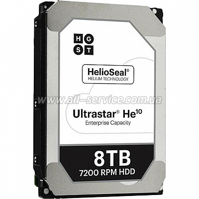  8TB WD/HGST Ultrastar HE10 3.5" 256MB 7200RPM 0F27612/0F27457 (HUH721008ALE604)