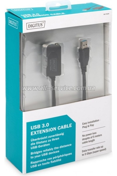 ���� ������ USB 3.0 AM/AF 5.0m Active Cable Digitus (DA-73104)