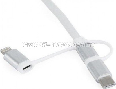   USB 2.0 AM to Lightning/ Micro/ Type-C 1.0m Cablexpert (CC-USB2-AMLM32-1M-W)
