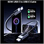 ���� ������ USB-C to USB-C 3.0m PD60W 3A braided L524 gray Ugreen (55776)