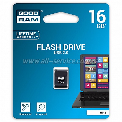  Goodram 16GB UPI2 Piccolo Black USB 2.0 (UPI2-0160K0R11)